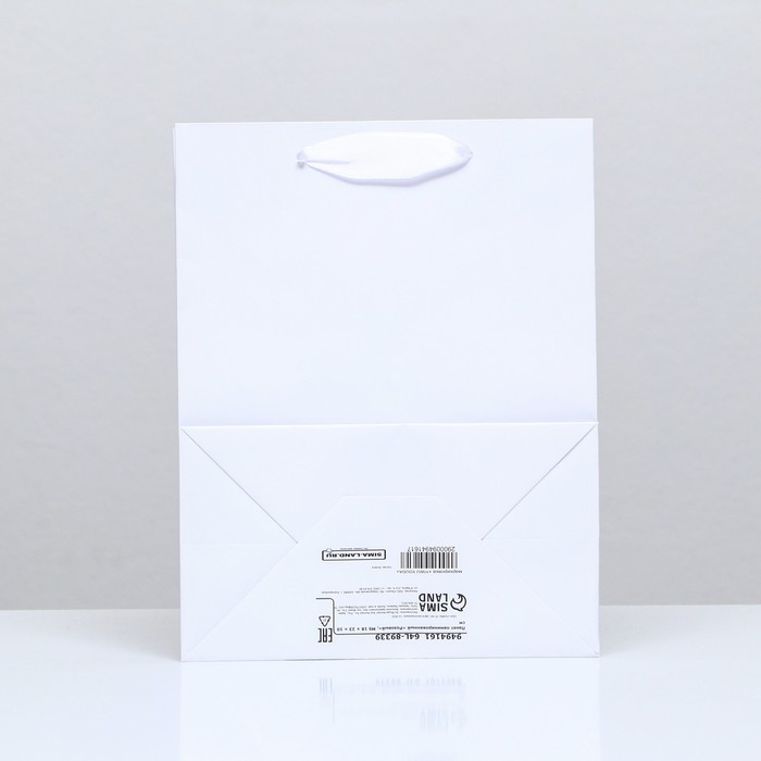 Пакет ламинированный «Белый», 18 х 23 х 10 см
