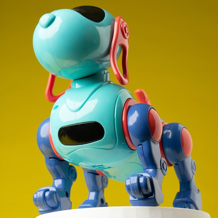 Робот-собака IQ DOG, световые и звуковые эффекты, русские песенки, работает от батареек, цвет голубой Робот-собака IQ DOG, световые и звуковые эффекты, русские песенки, работает от батареек, цвет голубой