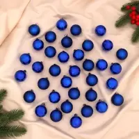 Ёлочные игрушки &laquo;Однотонный&raquo;, шары новогодние, набор 36 шт., d=4 см, синий