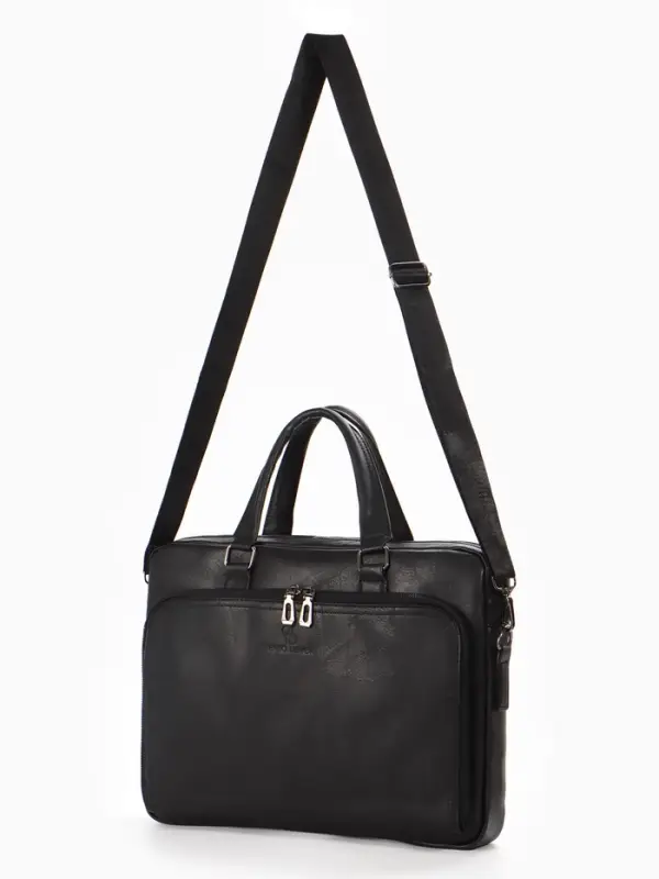 Сумка деловая, 38*8*29см, отд на молнии, 2 н/кармана, длин регил. ремень, ручка, черный