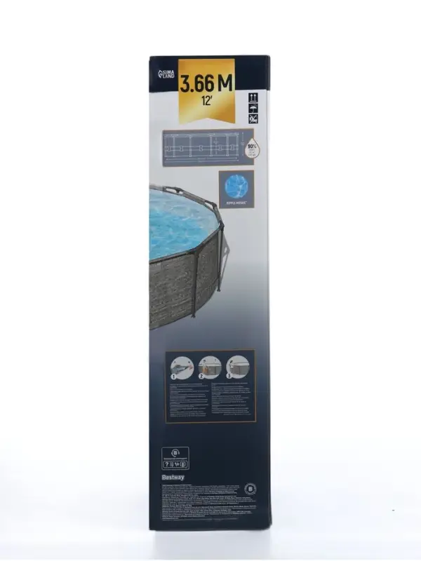 Бассейн каркасный Steel Pro, 366&times;100 см, круглый, цвет графит, 561PG Bestway