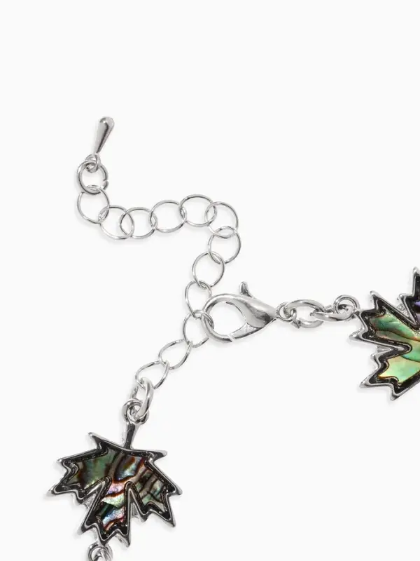 Браслет цепочка &laquo;Галиотис. Лист Клёна&raquo;, L=17 см, + удлинитель 5 см, цвет серебро, разноцветный