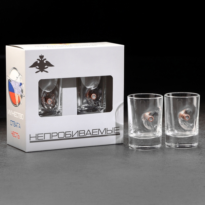 Стопки Стопки "Непробиваемые. ВКС", 2 шт, эмблема, 50 мл