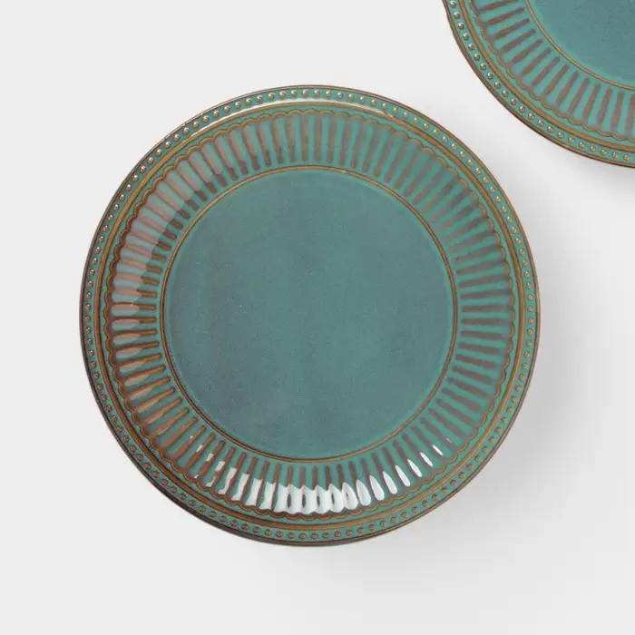 Тарелки Доляна &laquo;Винтаж&raquo;, d=27 см, набор 2 шт., керамика, бирюзовые