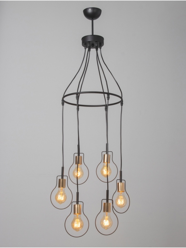 Люстра 2719/6 E27 40Вт черно-золотой 54х54х40 см BayerLux Люстра 2719/6 E27 40Вт черно-золотой 54х54х40 см BayerLux