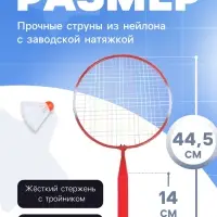 Набор для игры в бадминтон ONLYTOP: 2 ракетки, волан, МИКС