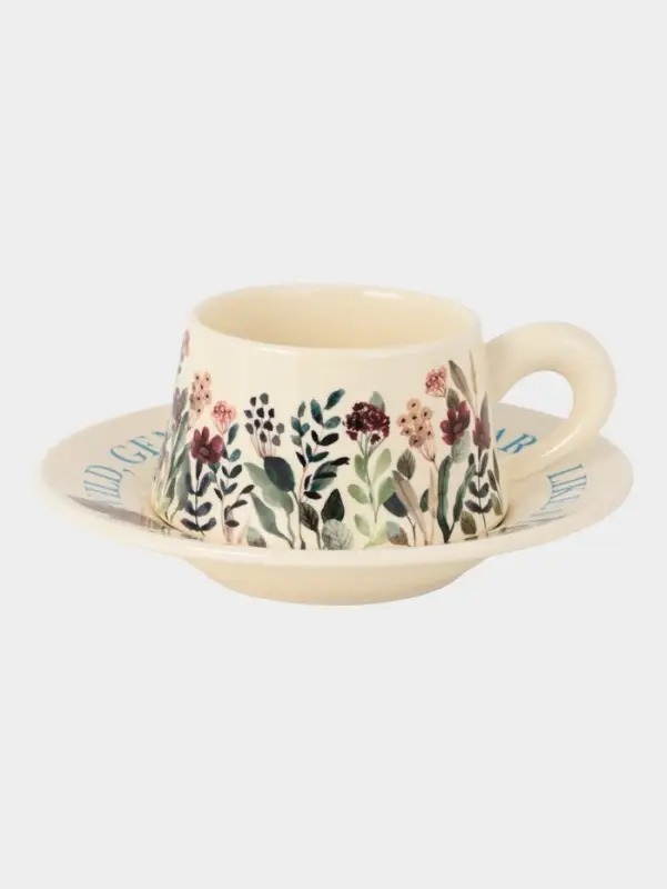 Чайная пара &laquo;Цветущий сад&raquo;, 2 предмета: блюдце 17&times;2.5 см, чашка 280 мл, керамика