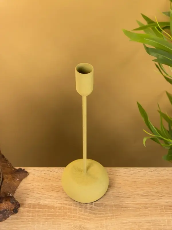 Подсвечник на 1 свечу текстурный  Подсвечник на 1 свечу текстурный "Оливковый" 8х8х25,5 см