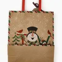 Пакеты подарочные, крафт, набор 3 шт. &laquo;Новогодний&raquo; 26&times;30&times;9 см