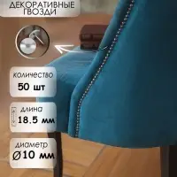 Гвозди ТУНДРА, декоративные, обивочные, 10&times;18.5 мм, хром, 50 шт.
