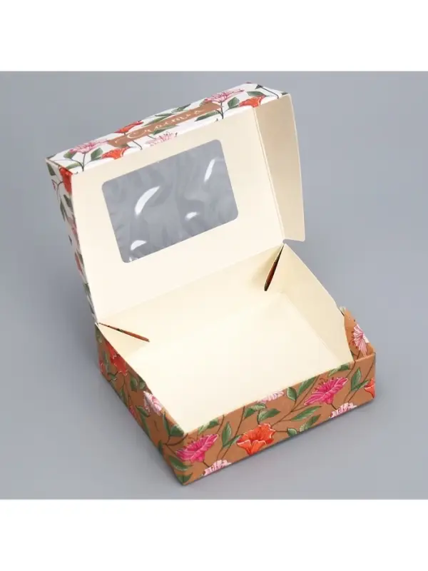 Кондитерская упаковка, коробка с ламинацией &laquo;Крафт&raquo;, 10&times;8&times;3.5 см