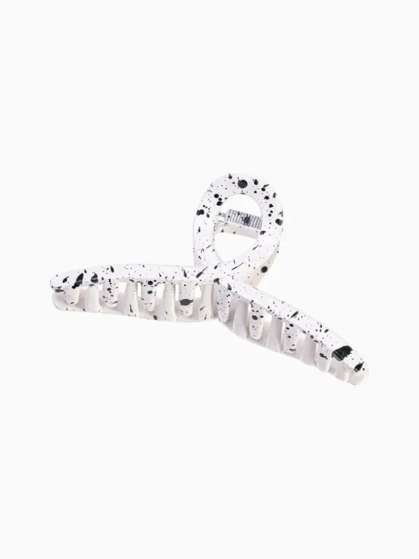 Крабик для волос &laquo;Пелагея&raquo;, петля, 11 см, белый, чёрный