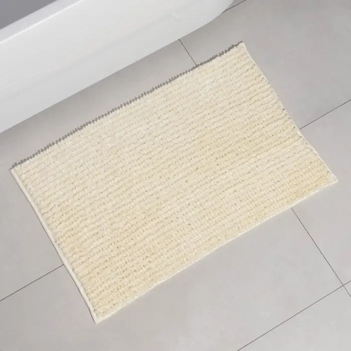 Коврик для дома LaDо́m, букли, плотность 1400 г, 50&times;80 см, велюровый, молочный