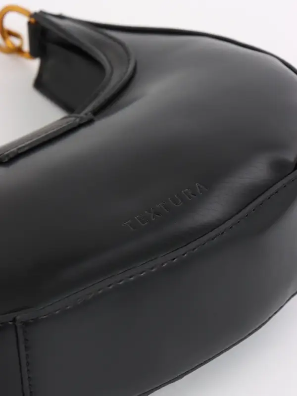 Сумка женская багет TEXTURA на молнии, 24&times;6.5&times;13 см, чёрная