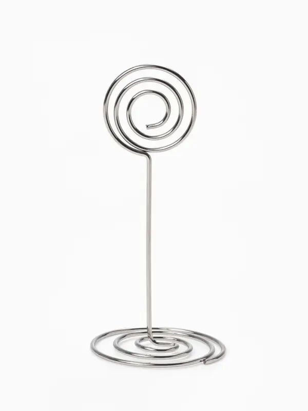 Подставка под ценник, фото &laquo;Круг&raquo;, с зажимом, 3.3&times;3.3&times;8.3 см, цвет серебро