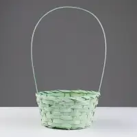 Корзина плетёная 19&times;9/32 см, светло-зелёный, бамбук