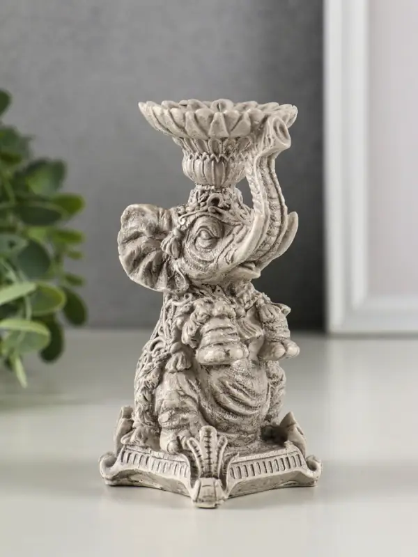 Подсвечник  Подсвечник "Слон" высота 12 см, под камень