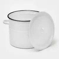 Кастрюля эмалированная, 9 л, d=26 см, с крышкой, без деколи, МИКС