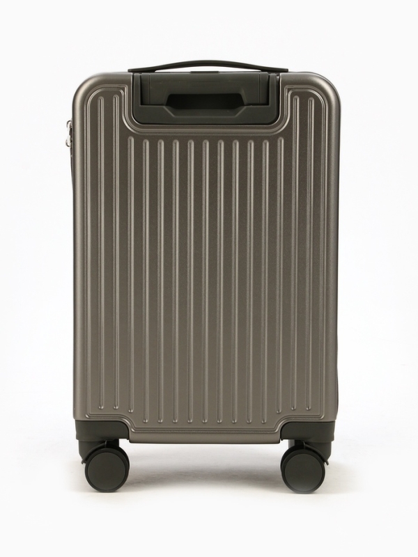 Чемодан 20 Чемодан 20", PС, 34*22*56, отд на молнии, код замок, 4 колеса, т. серый