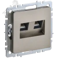 BRITE Розетка компьютерная двойная RJ45 кат.5E РК10-2-БрШ шампань