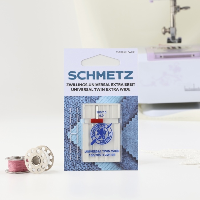 Игла для бытовых швейных машин, двойная, универсальная, №100/6 Игла для бытовых швейных машин, двойная, универсальная, №100/6