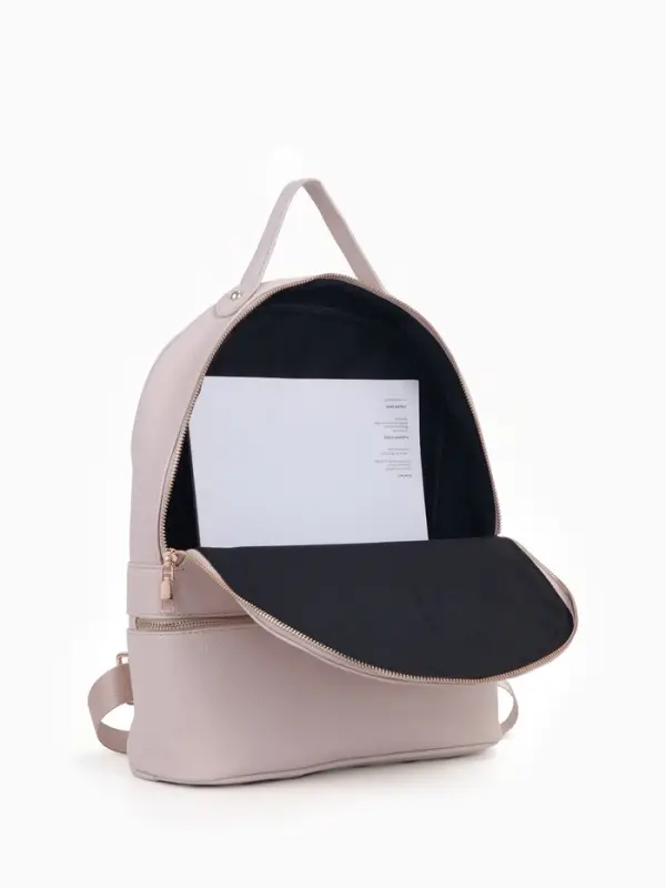 Рюкзак женский на молнии, с карманами, размер 27&times;10&times;34 см, бежевый