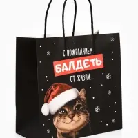 Пакет подарочный крафтовый «С пожеланием», 32 × 28 × 15 см Пакет подарочный крафтовый «С пожеланием», 32 × 28 × 15 см