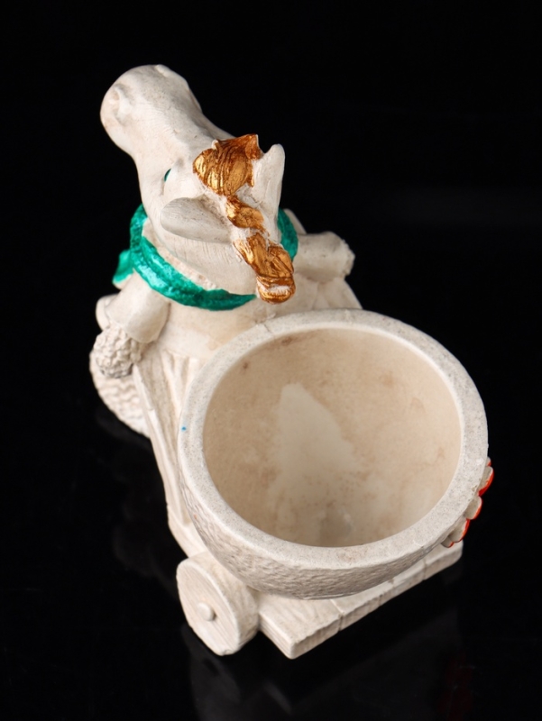 Фигурное Кашпо Фигурное Кашпо "Лошадь с тележкой" 10х10х6 см, бежевый