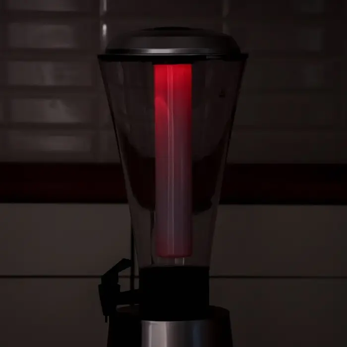 Башня пивная &laquo;Металлик&raquo;, 3 л, колба для льда, с подсветкой, 2 батарейки CR=2032, пластик, серебристая