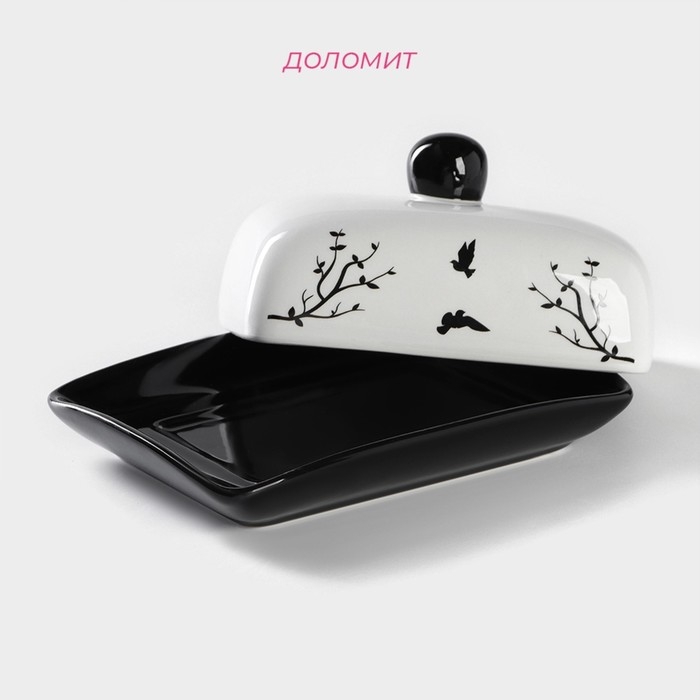 Маслёнка Доляна «Весенний вечер», 17×12,5×8,5 см, цвет белый Маслёнка Доляна «Весенний вечер», 17×12,5×8,5 см, цвет белый