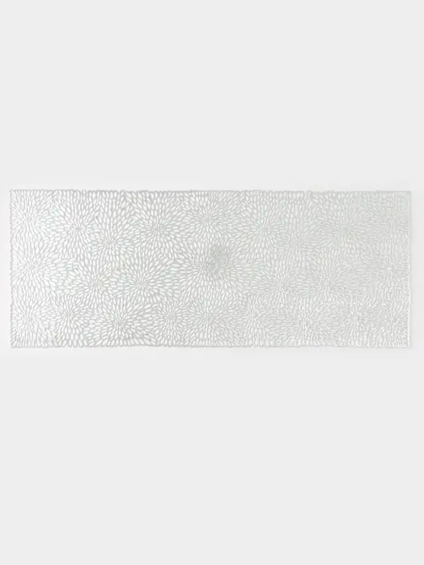 Дорожка на стол Доляна &laquo;Астры&raquo;, 89&times;35 см, серебряная