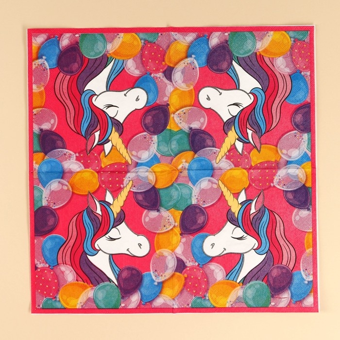 Салфетки бумажные, 33х33 см, 20 штук, 3-х слойные, Минни и Единорог Салфетки бумажные, 33х33 см, 20 штук, 3-х слойные, Минни и Единорог