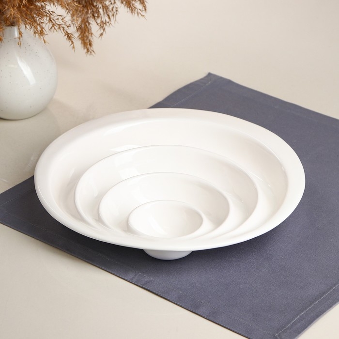 Тарелка Тарелка "Круги", керамика, белая, Иран