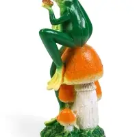 Садовая фигура из полистоуна &laquo;Лягушка с бабочкой&raquo;, 39&times;14&times;14 см