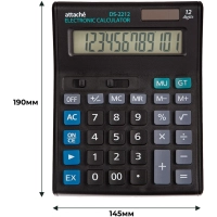 Калькулятор настольный ПОЛНОРАЗМЕРНЫЙ Attache 12 разр., черный&nbsp;