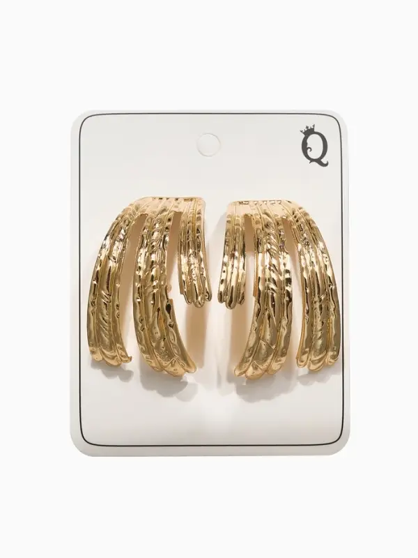 Серьги металл &laquo;Трио&raquo;, объёмные, цвет золото