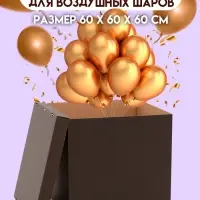 Коробка для воздушных шаров, Чёрная 60&times;60&times;60 см