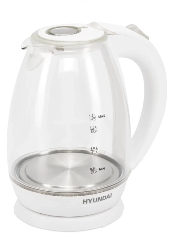 Чайник HYK-G2409 1.7л. 2200Вт белый серебристый