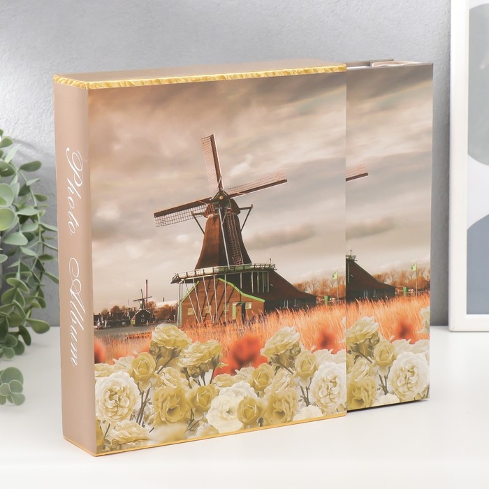 Фотоальбом на 200 фото 10х15 см Фотоальбом на 200 фото 10х15 см "Мельница" в коробке МИКС 26,5х20,5х5,5 см