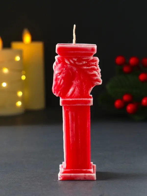 Свеча новогодняя "Пегас" 35х120 мм, красный