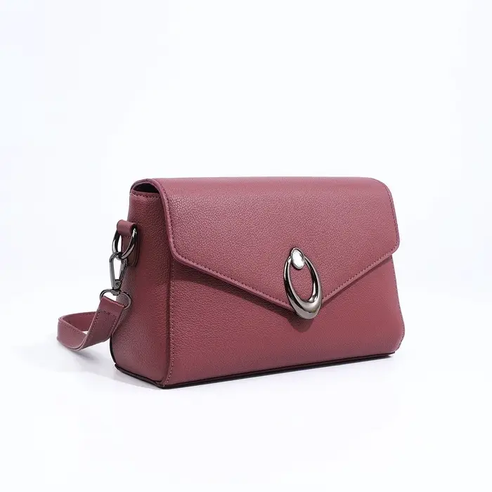 Сумка женская мессенджер на магните, 24&times;10&times;15 см, однотонная, розовая