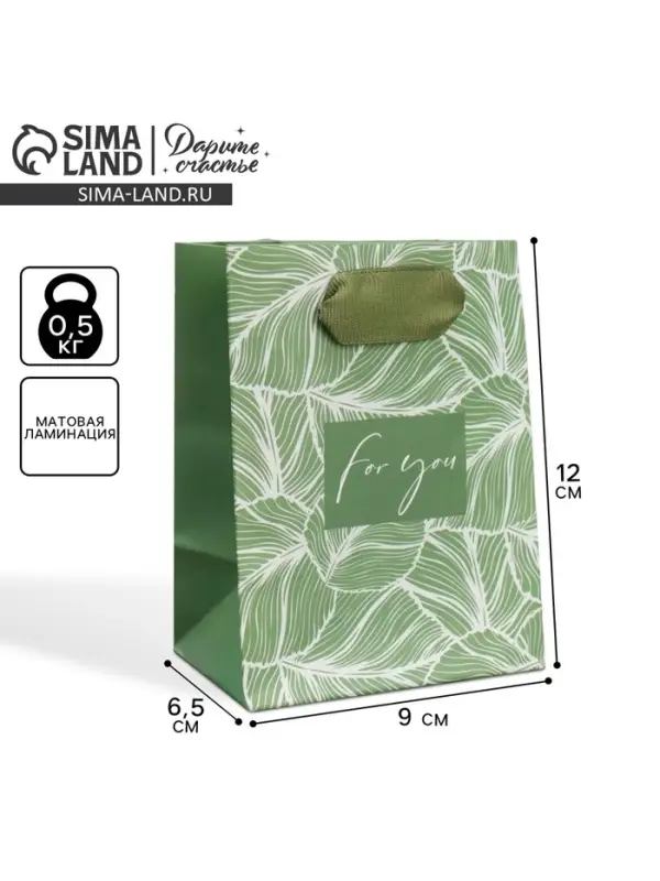 Пакет подарочный ламинированный, упаковка, «Для тебя», 9 х 12 х 6.5 см Пакет подарочный ламинированный, упаковка, «Для тебя», 9 х 12 х 6.5 см