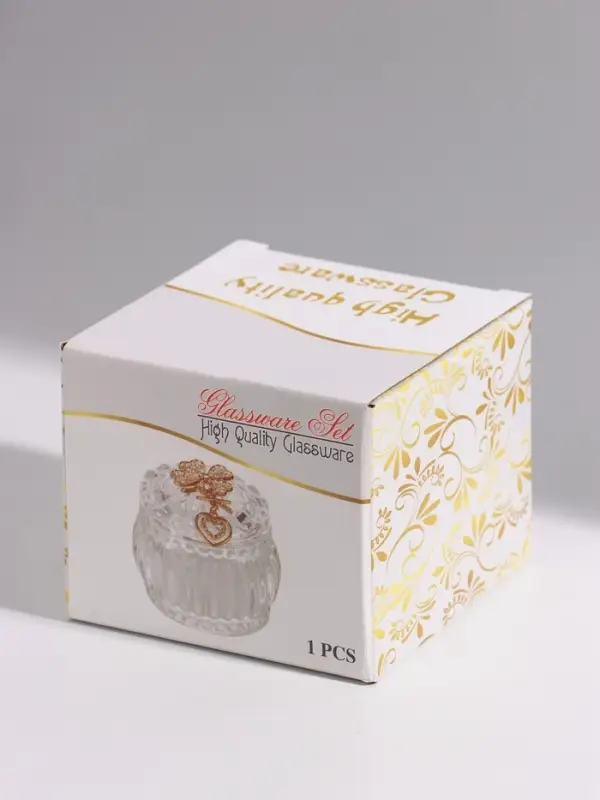 Шкатулка стеклянная &laquo;Золотая бабочка&raquo;, 7.5&times;7.5&times;6.7 см