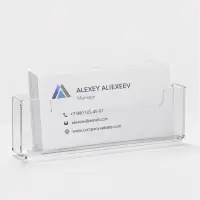 Подставка под визитки, 9.8&times;1.8&times;3 см, оргстекло 2 мм