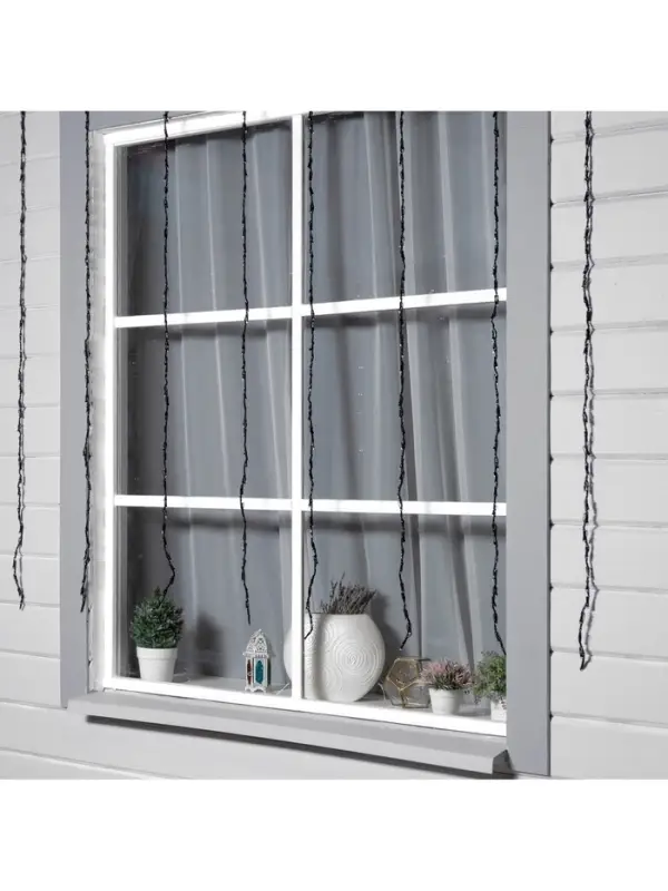 Гирлянда &laquo;Водопад&raquo; 2&times;1.5 м, IP44, тёмная нить, 400 LED, свечение мульти, 8 режимов, 220 В