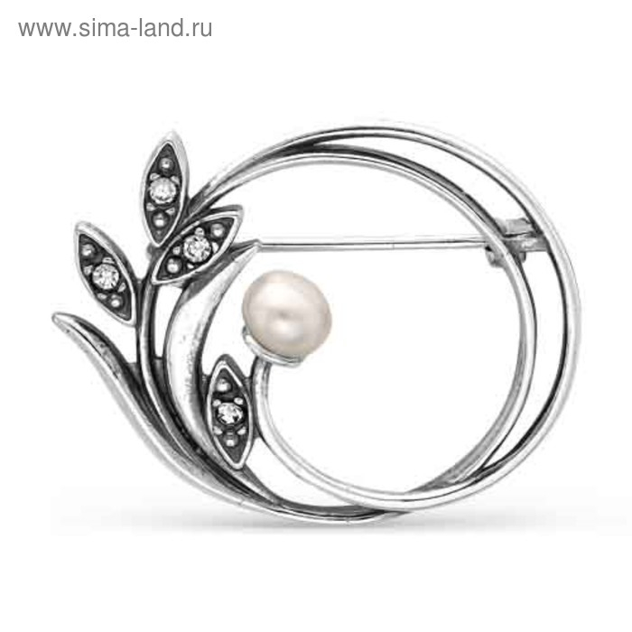 Брошь «Абстракция», посеребрение с оксидированием Брошь «Абстракция», посеребрение с оксидированием