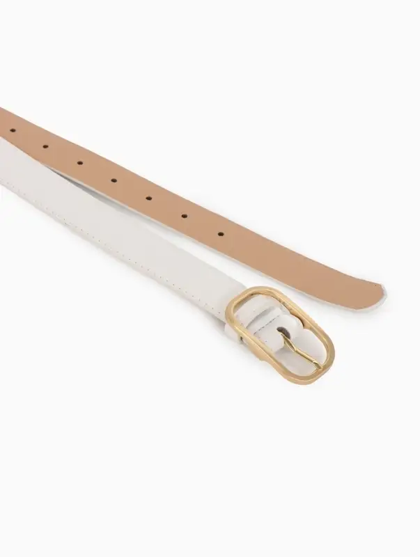 Ремень жен 05-01-01-01, Июнь2512, 3*0,3*110 см, без винта, пряж золото, 1 прокол, белый
