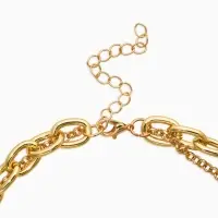 Цепь "Сердце" железо (набор 2шт) , 32/40см, цвет золото