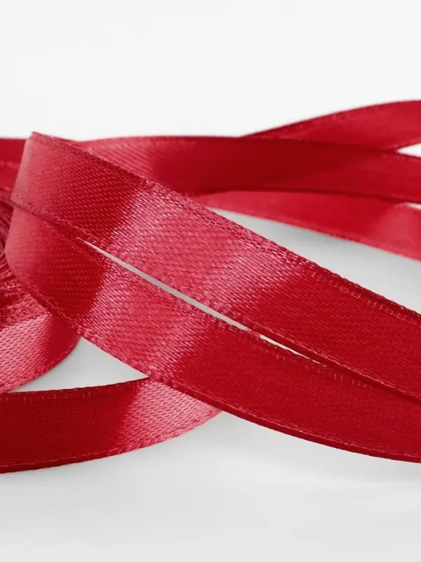 Лента атласная, 10 мм, 23&plusmn;1 м, красная №33