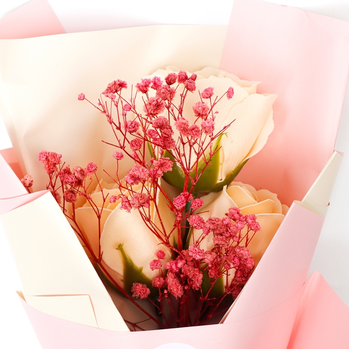 Премиальный букет из мыльных роз, 3 шт Премиальный букет из мыльных роз, 3 шт